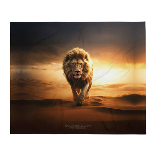 BOLD AS A LION- Throw Blanket, FREE SHIPPING