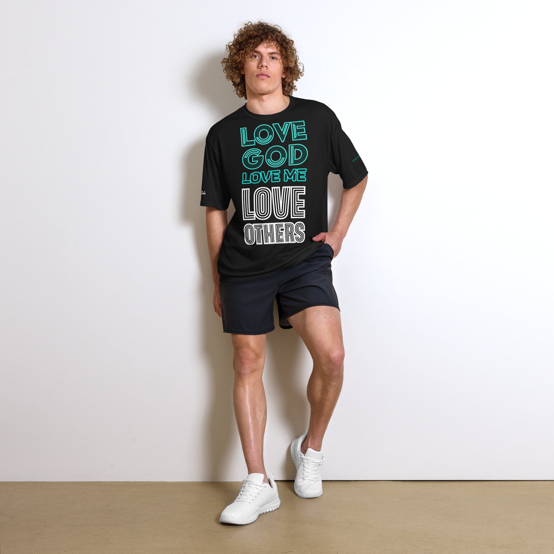 LOVE GOD, LOVE ME, LOVE OTHERS- Unisex performance crew neck t-shirt