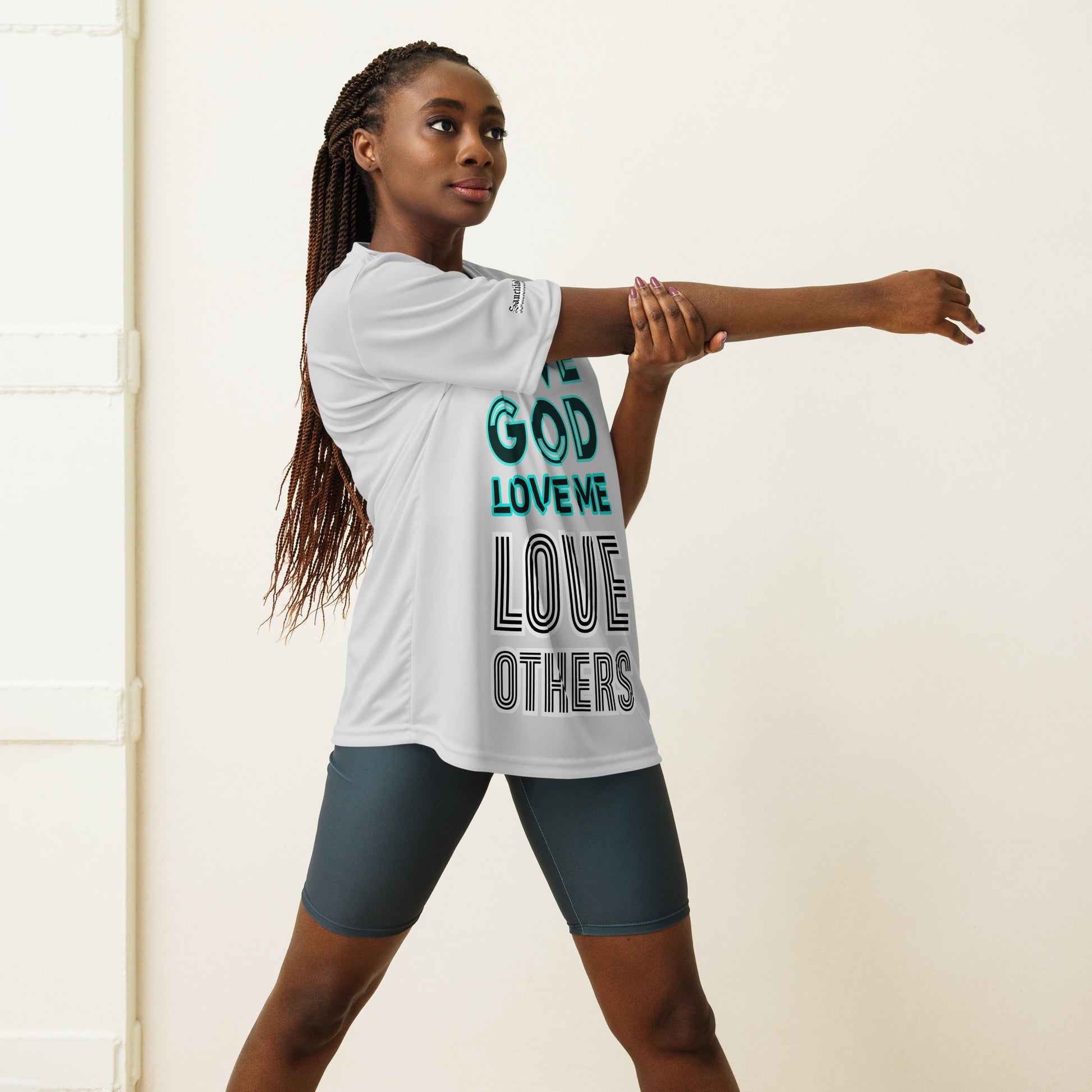 LOVE GOD, LOVE ME, LOVE OTHERS- Unisex performance crew neck t-shirt