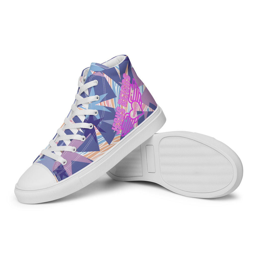 JESUS REIGNS- Women’s high top canvas shoes