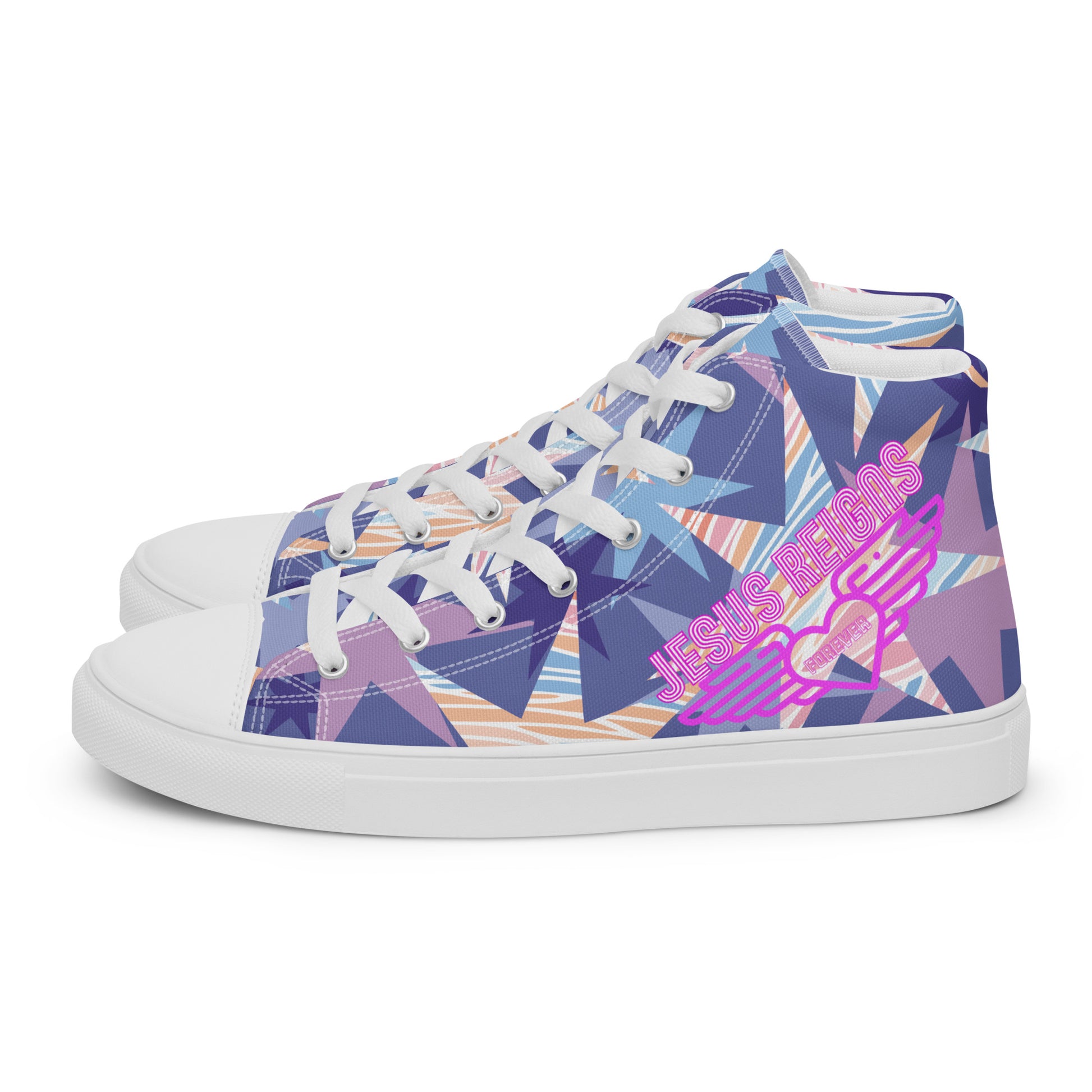 JESUS REIGNS- Women’s high top canvas shoes