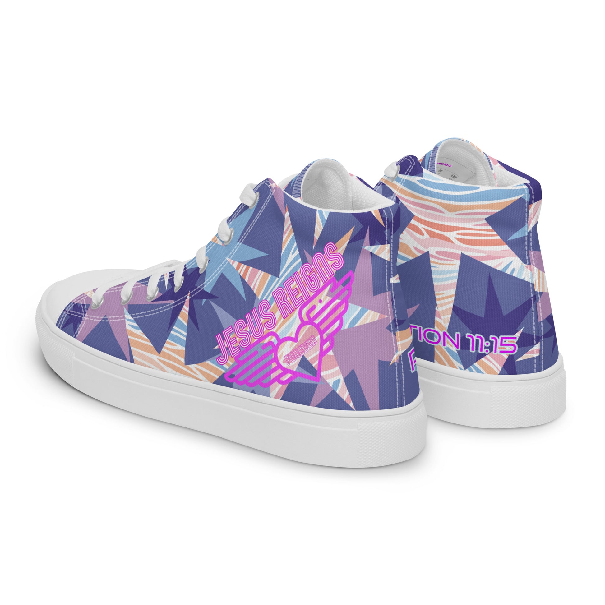 JESUS REIGNS- Women’s high top canvas shoes