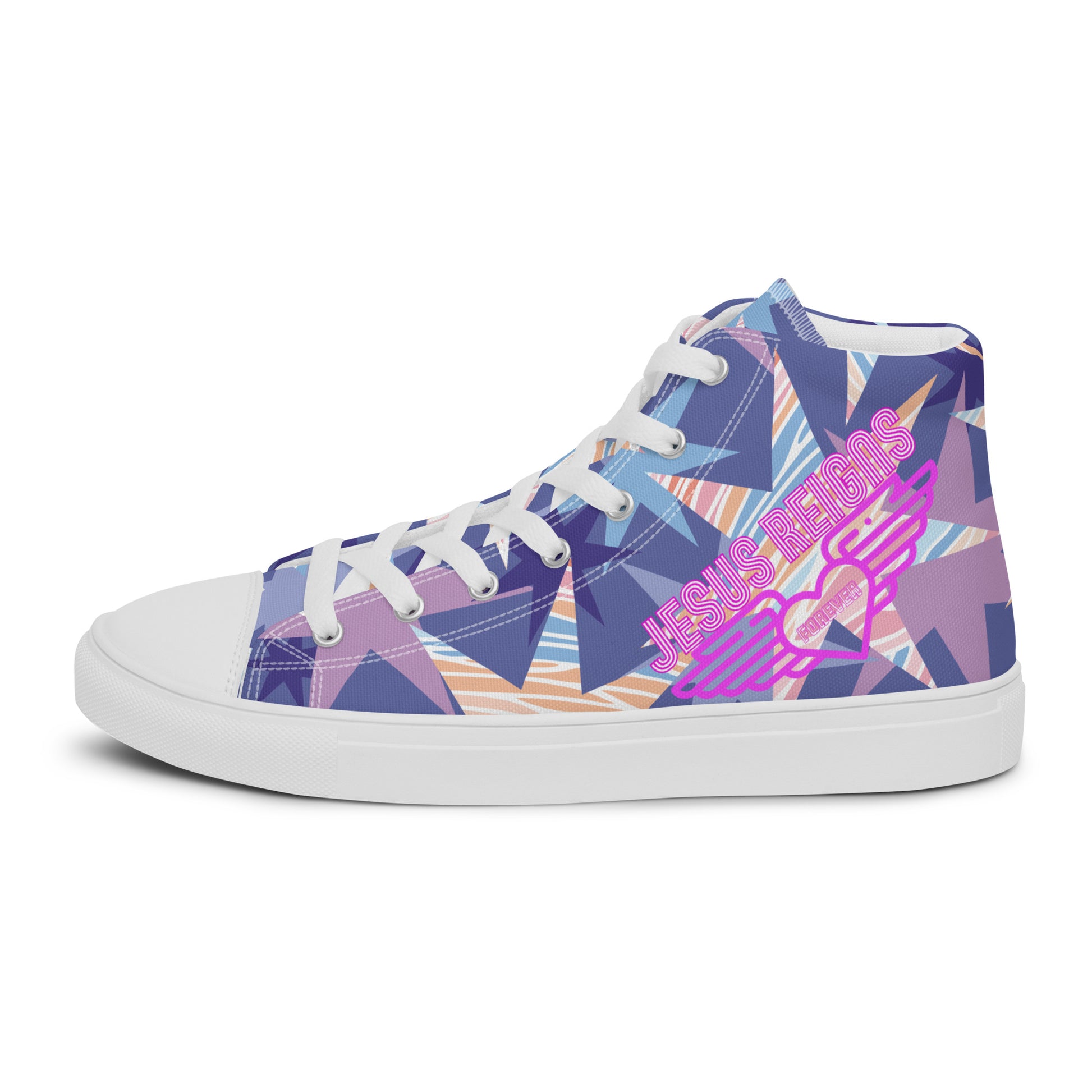 JESUS REIGNS- Women’s high top canvas shoes