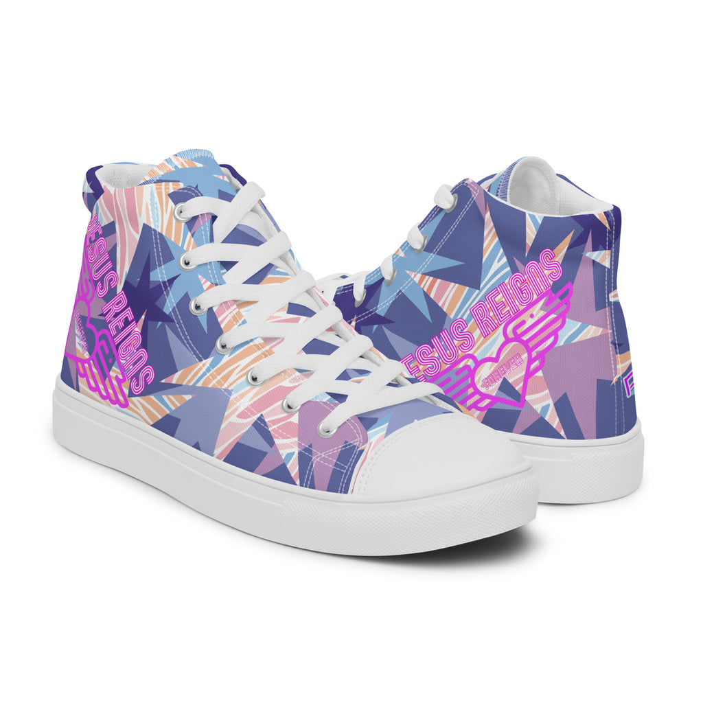 JESUS REIGNS- Women’s high top canvas shoes