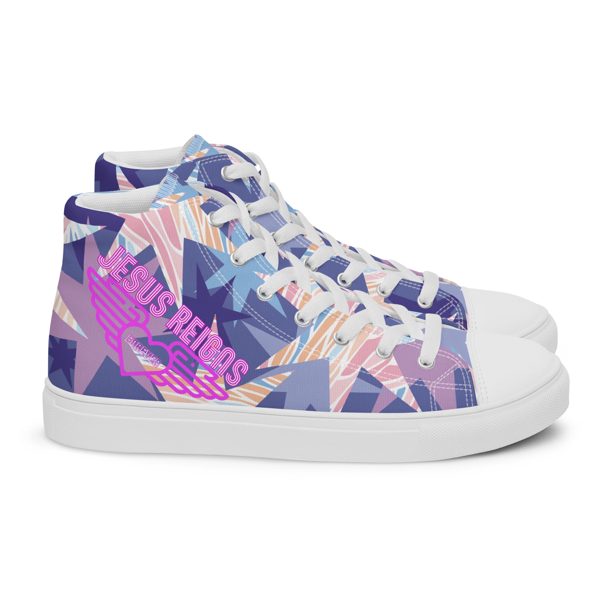 JESUS REIGNS- Women’s high top canvas shoes